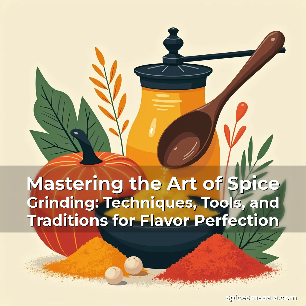 Artistic representation for Mastering the Art of Spice Grinding: Techniques, Tools, and Traditions for Flavor Perfection